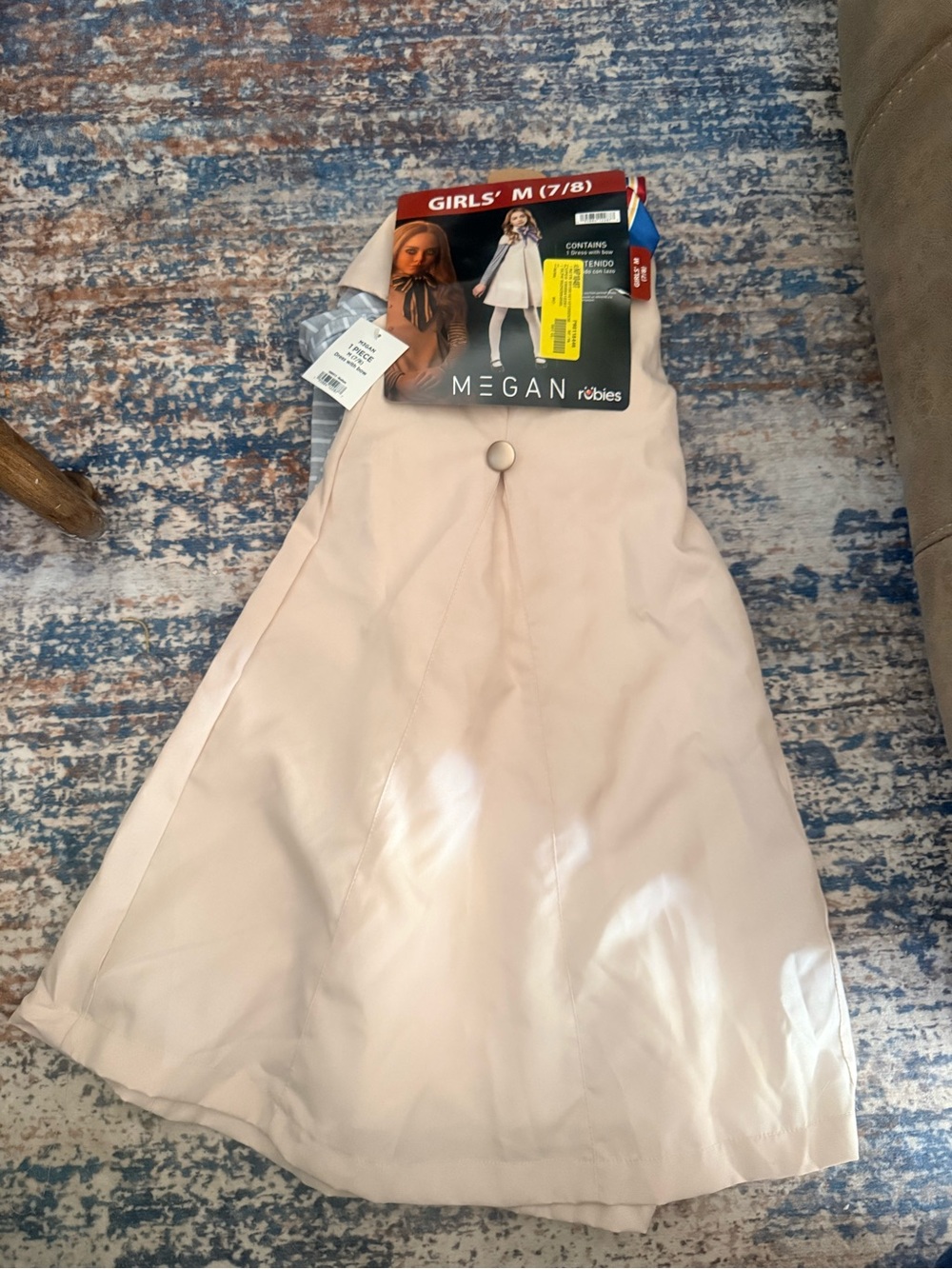 M3GAN Costume Dress with Blue & Red Striped Bow - Picture 3 of 4